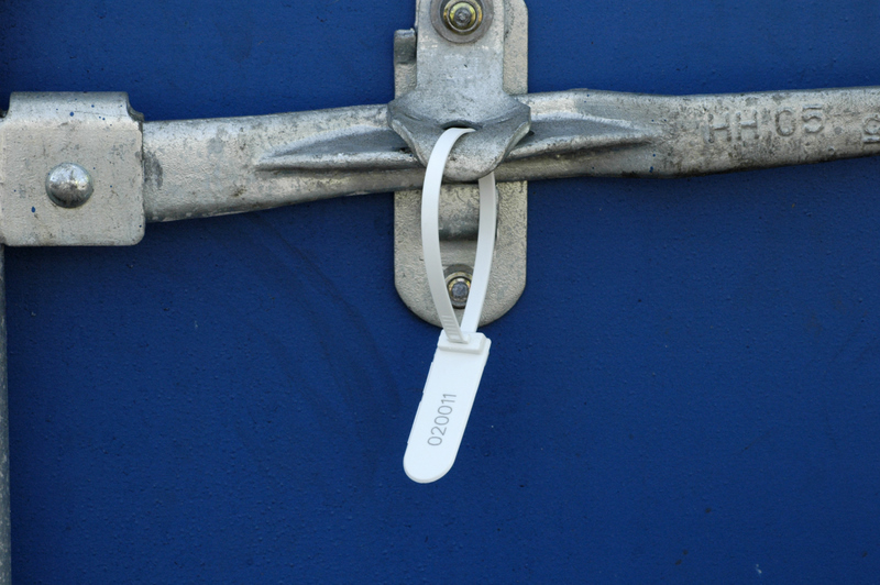 plastic seal on shipping container